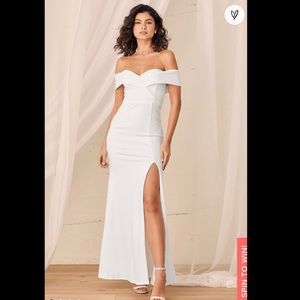 Lulu’s Song of Love off the shoulder white dress